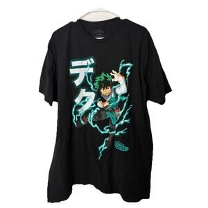 My Hero Academia Deku Graphic T Shirt 2XL Black Anime Funimation